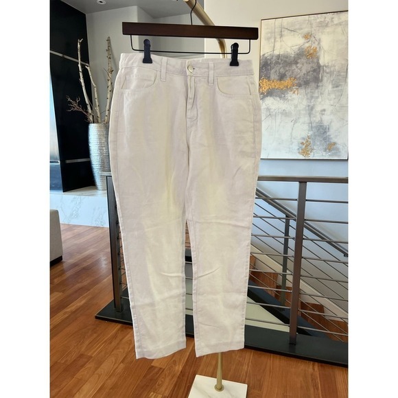 L'Agence Sada Linen Pants in Ivory - Picture 1 of 12